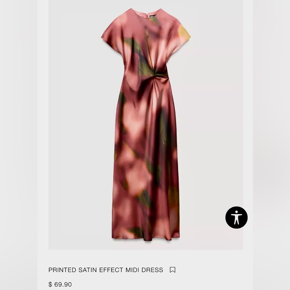Zara Multi-color Satin Midi Dress
